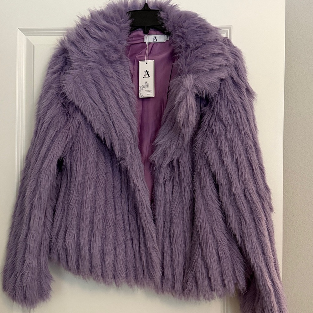 ShopEvelynne Lavender Faux Fur Jacket - Picture 2 of 8